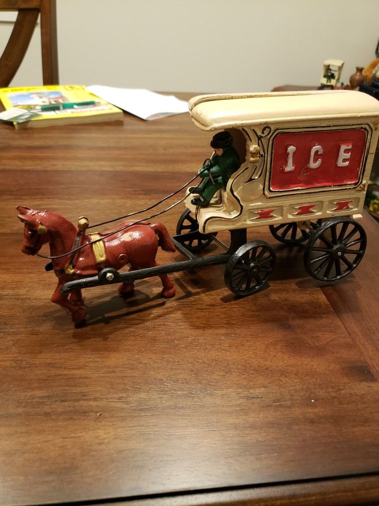 Vintage Cast Iron Ice Cream Horse Cart