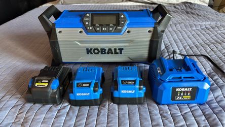 Kobalt Bluetooth Jobsite Radio + 3 Batteries & Charger
