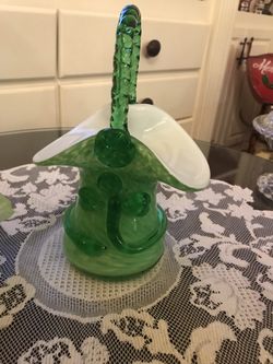 Hand Blown Glass Basket
