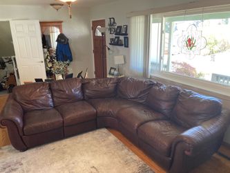 Brown Leather Sectional Sofa