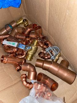 Copper Pipe Fittings Lot with Brass Ball Valve