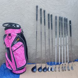 Ladies Wilson Profile SGI, Dunlop STA RH Golf Clubs & Golf Girl Bag