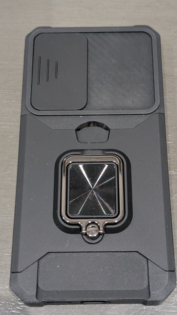 Black Ring Kickstand Case For Samsung Galaxy S25 Plus 6.7 Inch