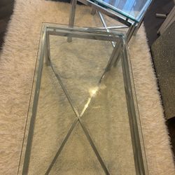 Beautiful Stainless Glass Coffee Table And Side Table 