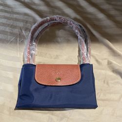 Long-champ Le Pliage Shoulder Tote Bag - Navy Blue
