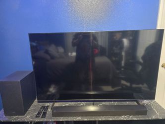 Samsung 55" TV and Samsung Soundbar and Subwoofer