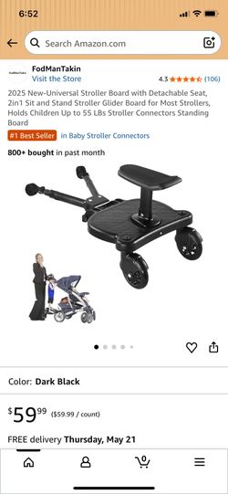 Universal stroller board with seat new$30