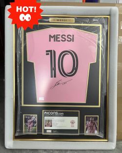 MATCH ISSUE Lionel Messi Official Back Signed Inter Miami CF 2022-23 Home Shirt In Frame