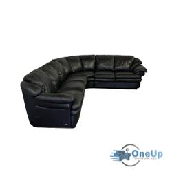 Natuzzi Black Leather Sectional 