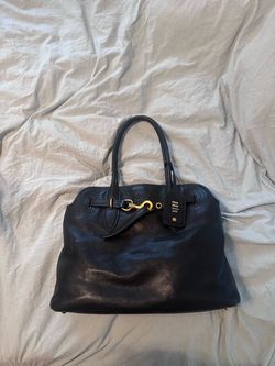 Miu Miu Aventure nappa leather bag medium black
