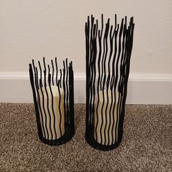 New Black Iron Candle Holders With Candles $30