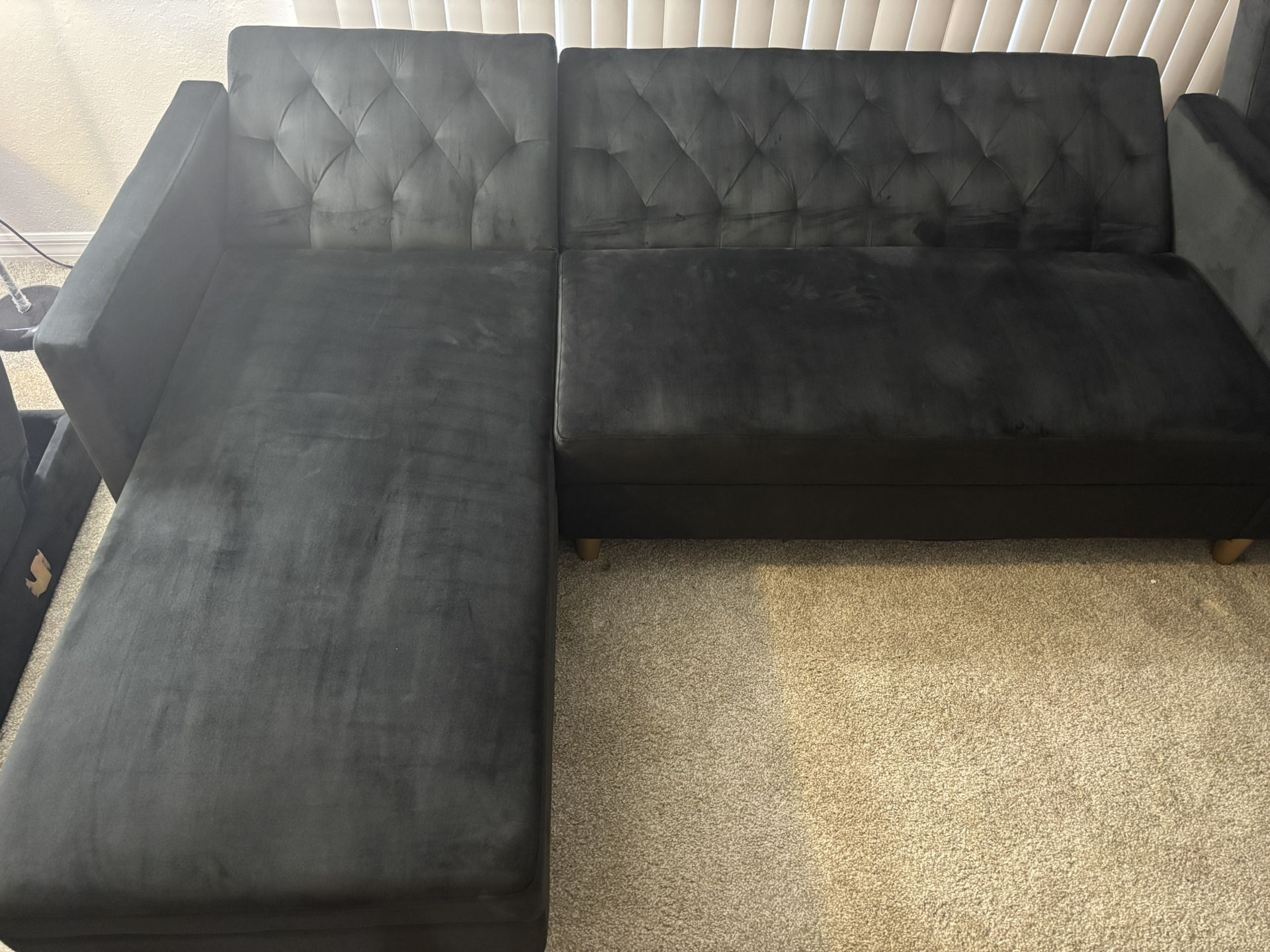 84" Wide Reversible Sleeper Sofa & Chaise