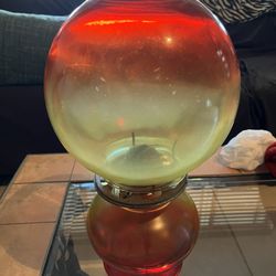 Antique Amberina Eagle Vintage Kerosene Lamp 