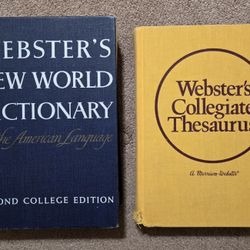 VINTAGE WEBSTERS DICTIONARY & THESAURUS 1970S 