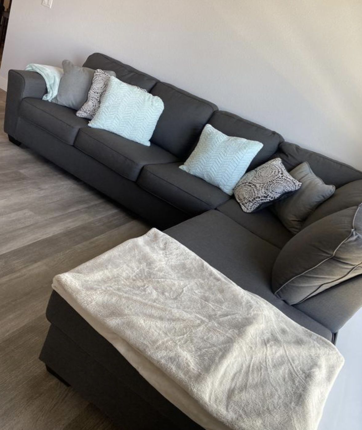 Dark Gray McDade 90”x114” 2pc Modern Sectional Sofa by Living Spaces