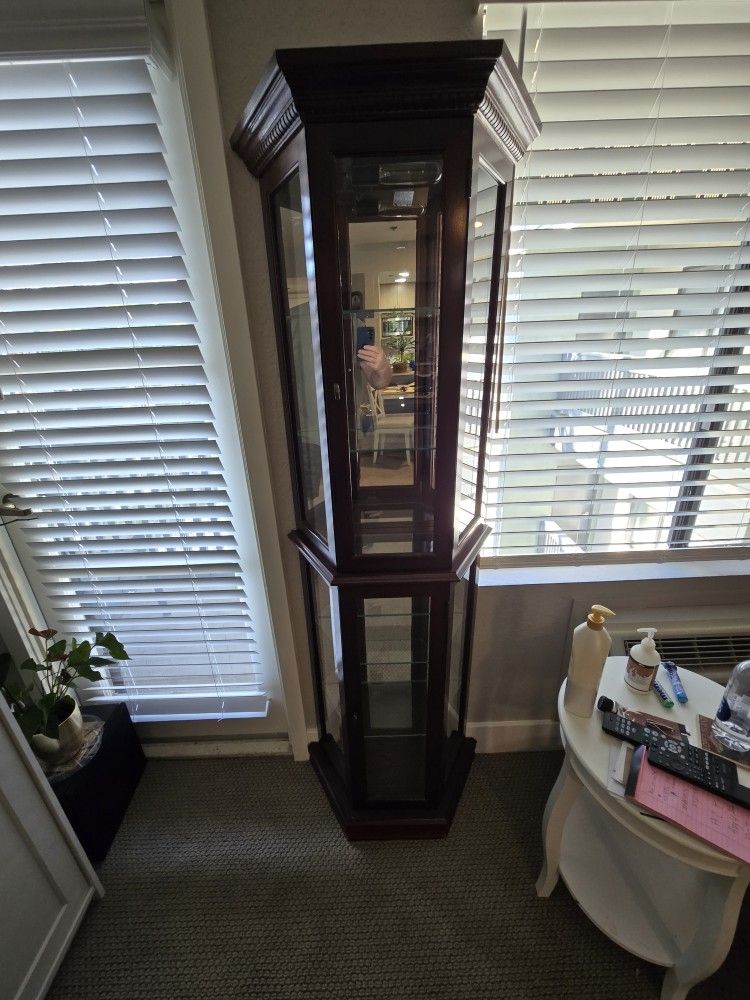 Six Shelf Curio Cabinet With Lights