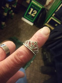 Crown promise ring silver size8