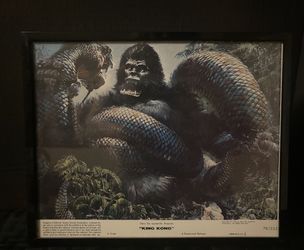 Vintage-1976 Original King Kong Lobby Card In Frame