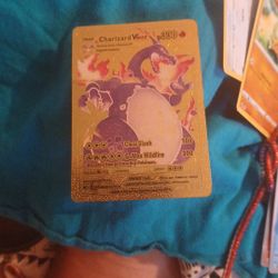 NEW RARE  GOLDEN CHARIZARD FRONT AND BACK 