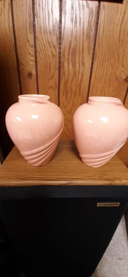 Pair of Vintage Haeger Swirl Vases