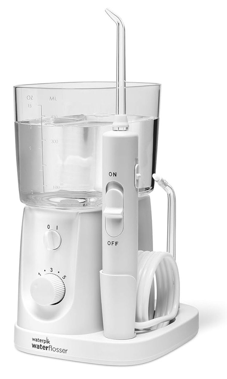 Waterpik Nano Plus Water Flosser For Teeth, Portable Electric Power, Compact For Travel and Home, 4 Flossing Tips, ADA Accepted, White WP-320 (New)