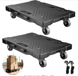 Kavlium 2 Pack Furniture Dolly, 16.9"X11.7" Heavy Duty Moving Dolly With 4 Wheels, Non-Slip Textured Surface For Moving Boxes Appliances, Max Load 500