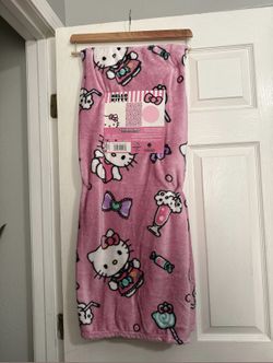 Hello Kitty Pink Candy Milkshake Throw Blanket