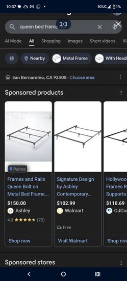 Bed frame queen full co.plete frame for any headboard