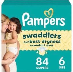 84 Pampers Swadlers (Size 6)