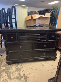 Tommy Bahama Kingstown Stony Point Triple Dresser featuring a heavily-distressed - 68” x 22” x 43”