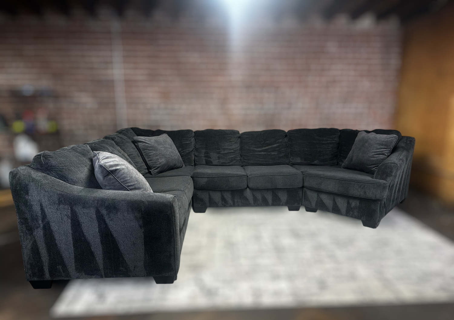 Free Delivery Ashley dark gray 3pc sectional couch sofa