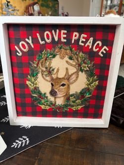 Christmas Deer Shadow Box Wall Art