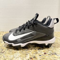 NEW Nike Alpha Menace 4 Shark Black Football Cleats Youth Sz 2Y Wide (FQ4016-001)