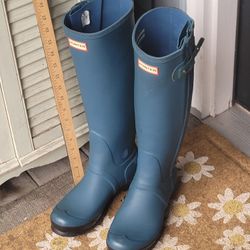 Hunter Zipper Wellington Boots Size 7M/8W