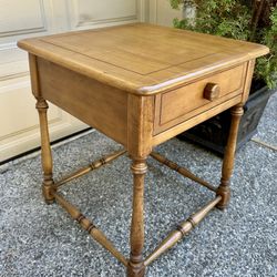 Mid-Century Maple Nightstand - Solid Wood