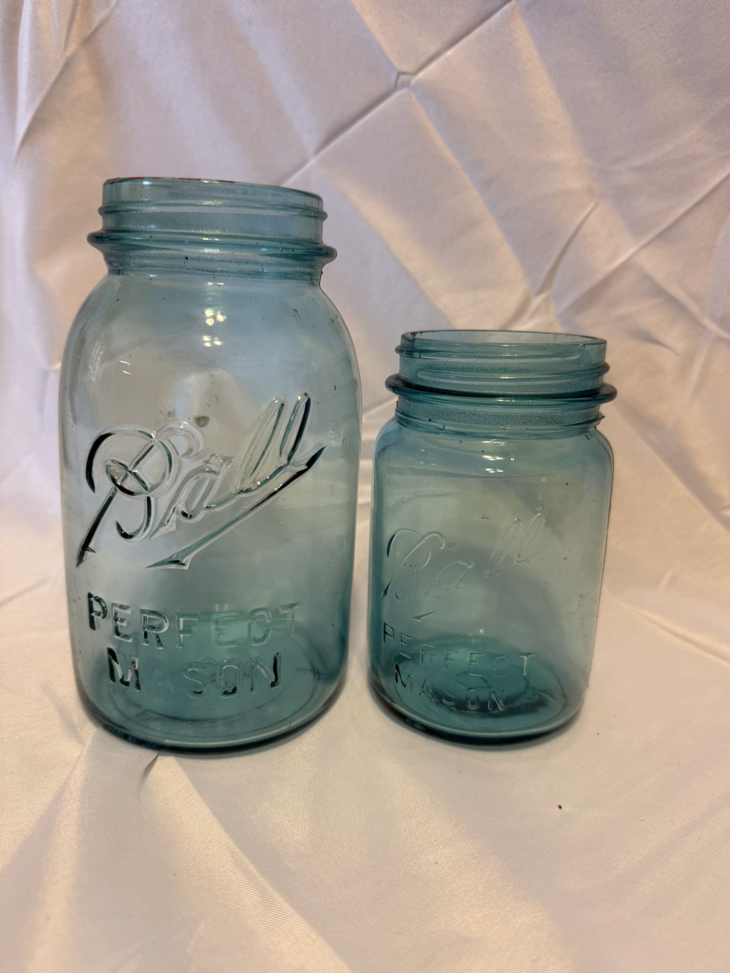 Vintage mason jars with blue tint (lot)