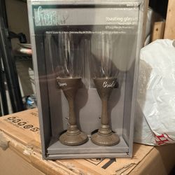 Rustic Wedding toast glasses