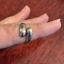 sterling abstract modernist ring sz 6 3/4