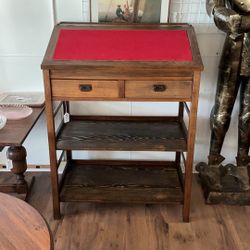 Solid Wood Console / Writing Desk w/ Drawers & Shelves