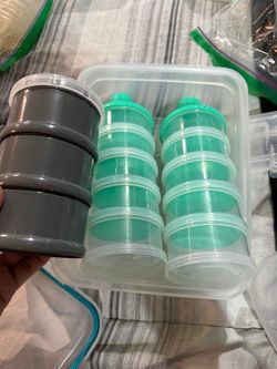 Stackable Portable Formula Dispenser Containers Set