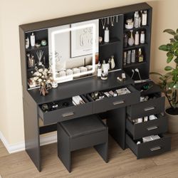 black makeup vanity mirror 
