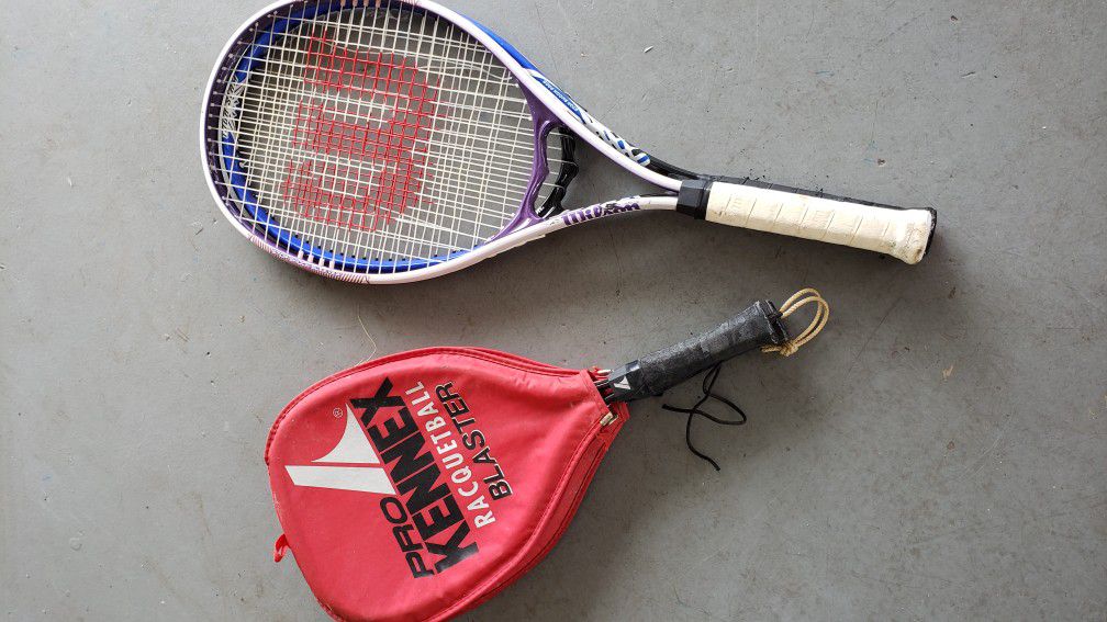 Tennis rackets and racket ball