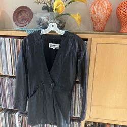 PRICE DROP: RICH, VTG, NW/OT, LINED, BLK LAMBSKIN LEATHER,8