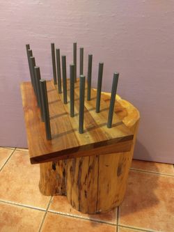 crate and barrel wood and iron rods wine rack