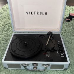 Victrola Record Player And Records