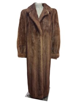 L.S. Ayres & Co. Vintage Women's Demi Buff Brown Real Ranch Mink Fur Coat. Large L