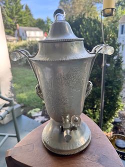 Vintage Maid-E-Z Electric Coffee Urn Model 7915 – Art Deco – Continental Silver