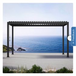 Mirador 8.8' x 14.4' Louvered Aluminum Pergola - Brand New in Boxes!j
