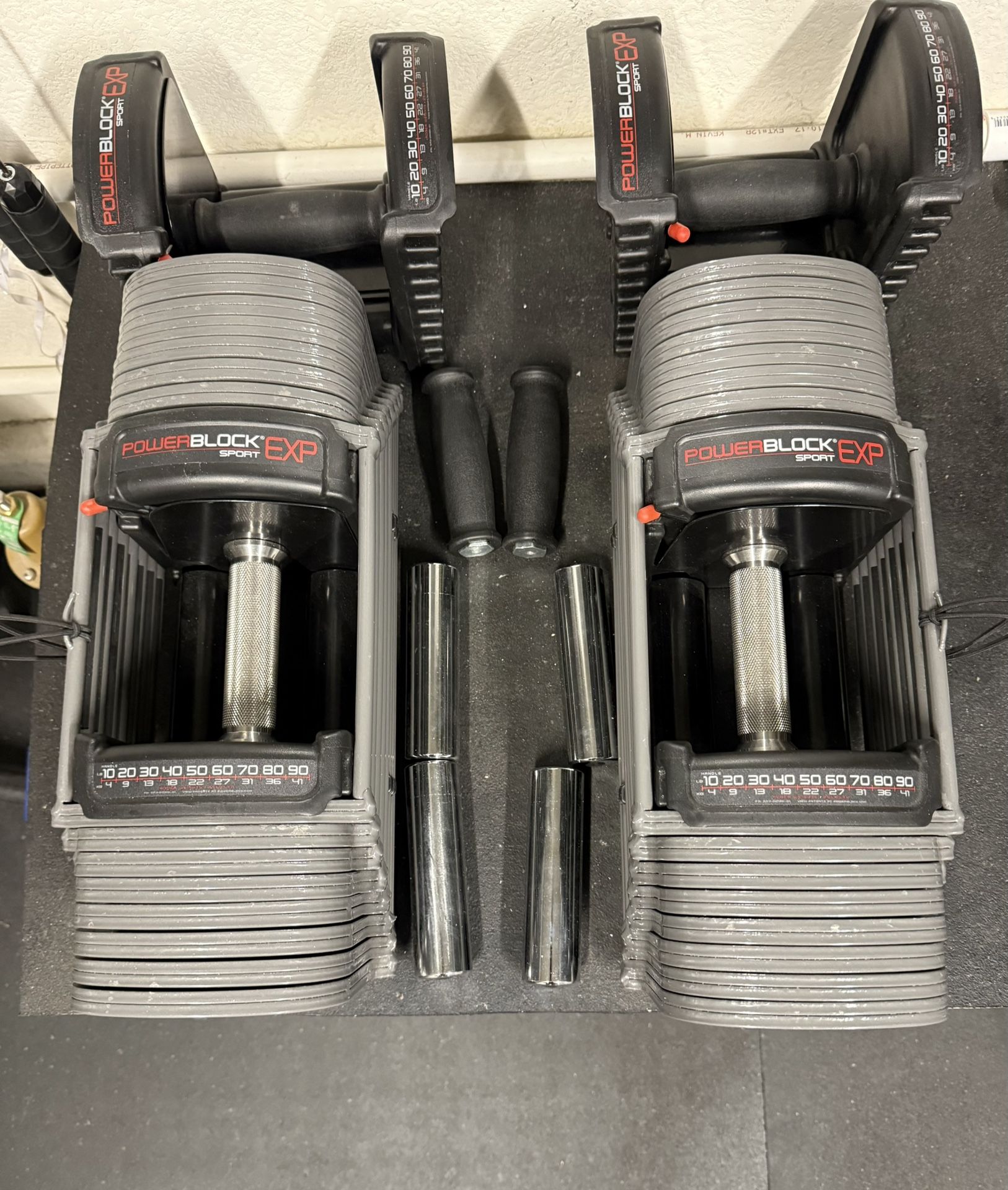 PowerBlock Sport EXP Adjustable Dumbbells – Up to 90 lbs (w/ Custom Handles)