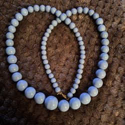 75 Vibrant Blue Beads Size  30” 